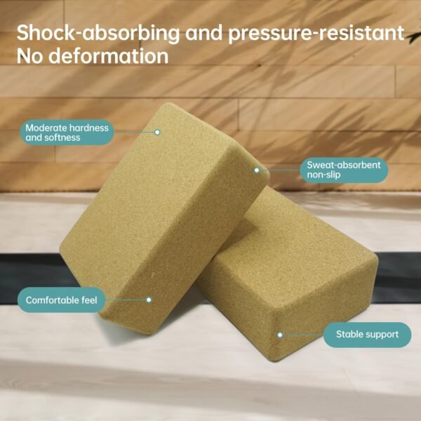 2 Cork Yoga Blocks with Strap - Image 4