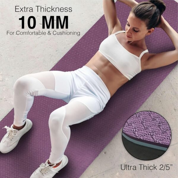Non-Slip Yoga Mat with Strap - Image 2